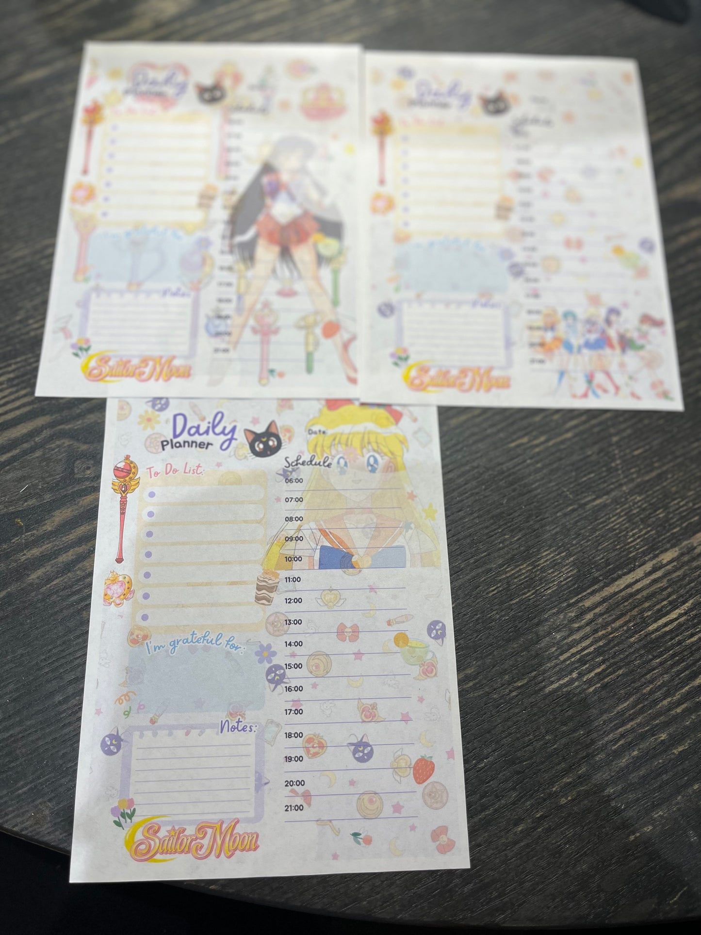 Sailor Moon and friends daily planner tear off