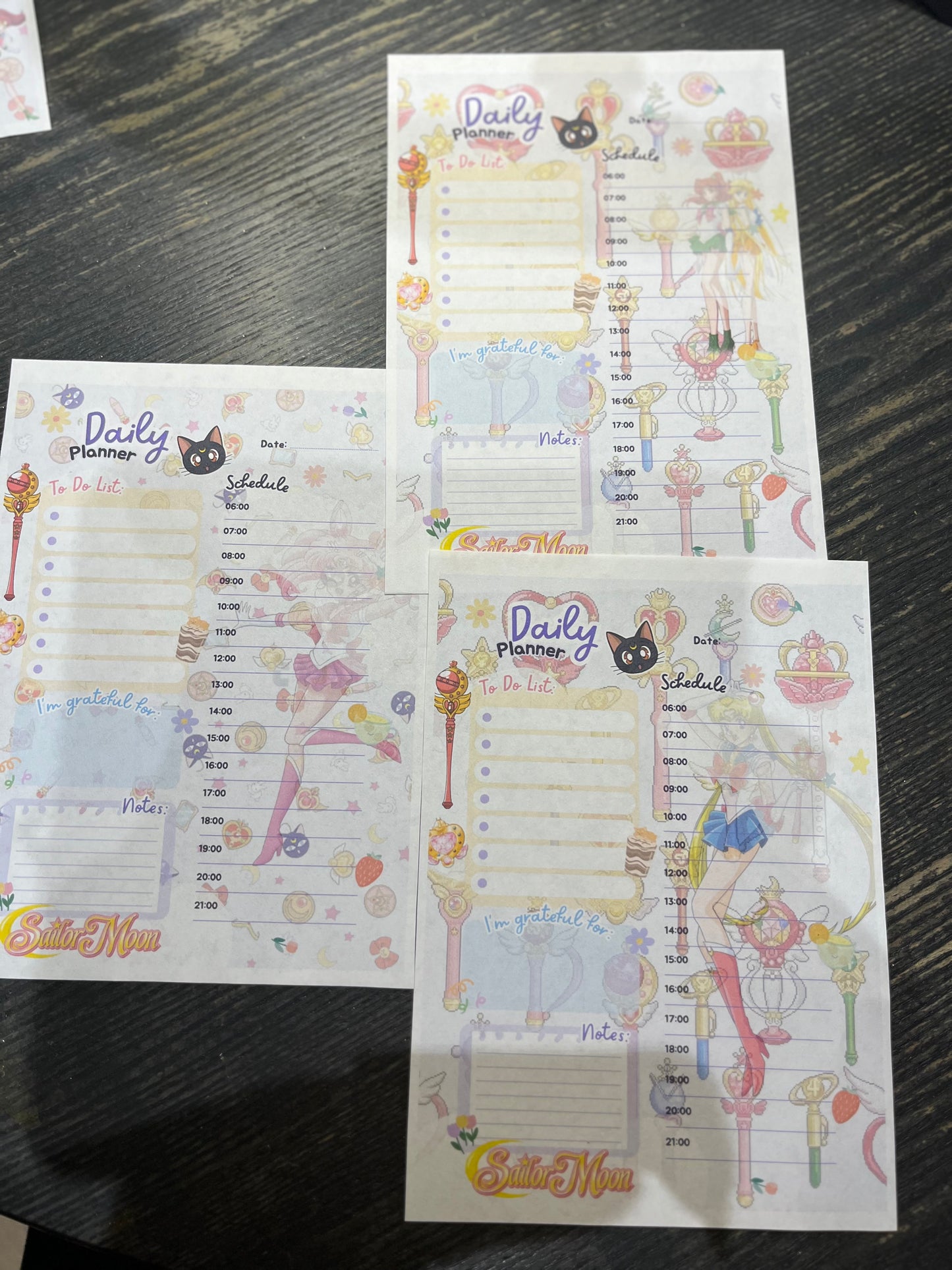 Sailor Moon and friends daily planner tear off